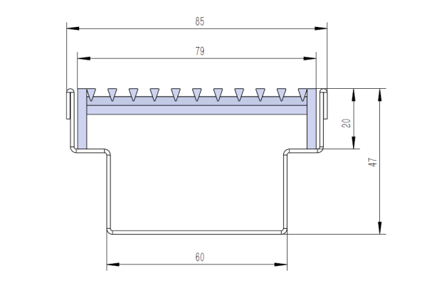 heel guard linear drain drawing