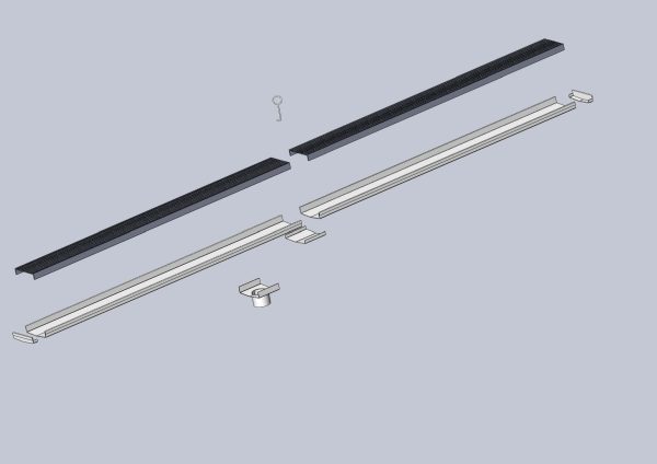 100 mm width V type heel guard drain connection diagram