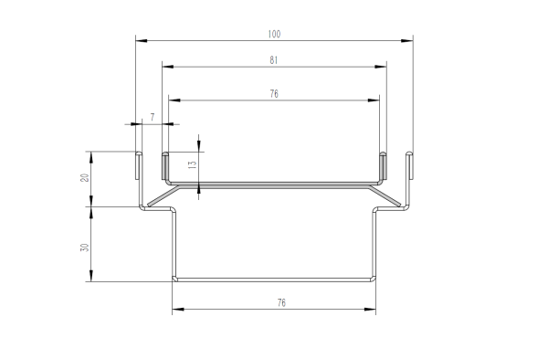 Tile insert drain 50 mm deep drawing