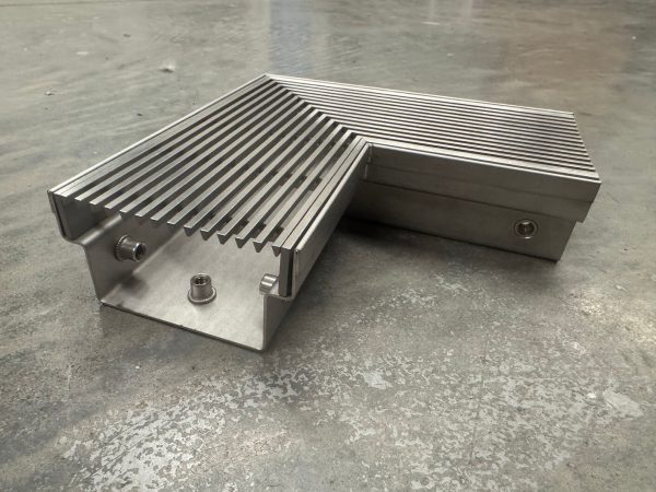 stainless steel linear drain corner -100 mm wide 50 mm deep