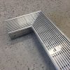 Stainless steel linear drain with corner