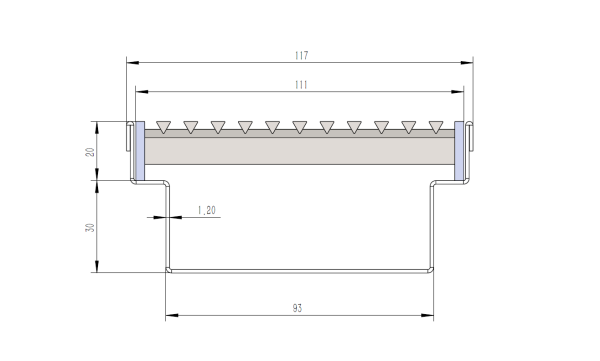 117 mm width stainless steel linear drawing
