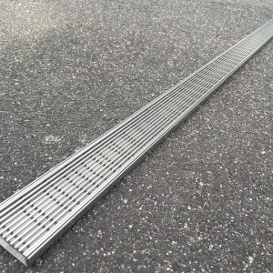 Heel guard linear drain 85 mm wide 25 mm deep