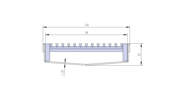 100 mm V type heel guard drain drawing