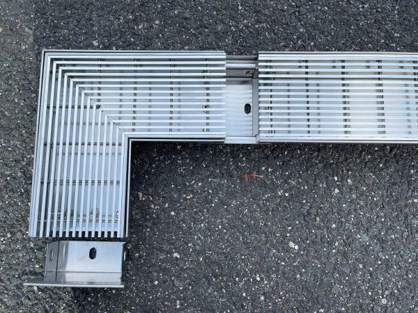 stainless steel linear drain joint -100 mm wide 50 mm deep