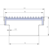 stainless steel linear drain -100 mm wide 50 mm deep drawing