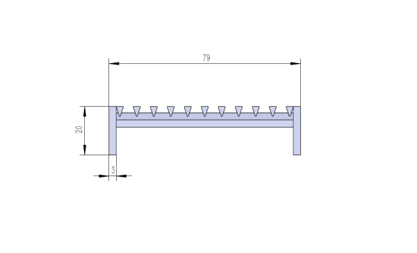 79 mm wide heel guard grate drawing